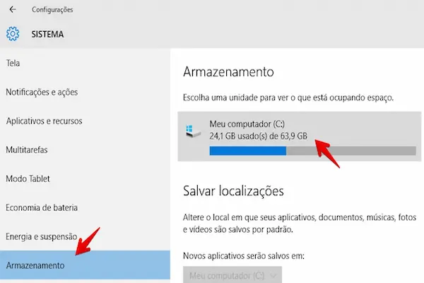 Limpar cache e arquivos temporários