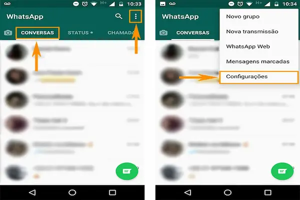 Privacidade no WhatsApp configurações
